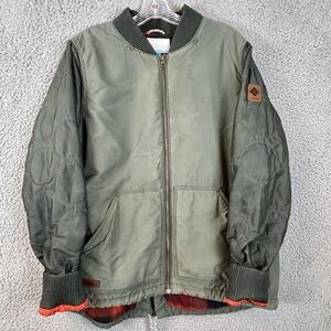 VTG Rare Columbia Army Flannel Lined Parka Bomber Jacket Size XL Worn Work Wear